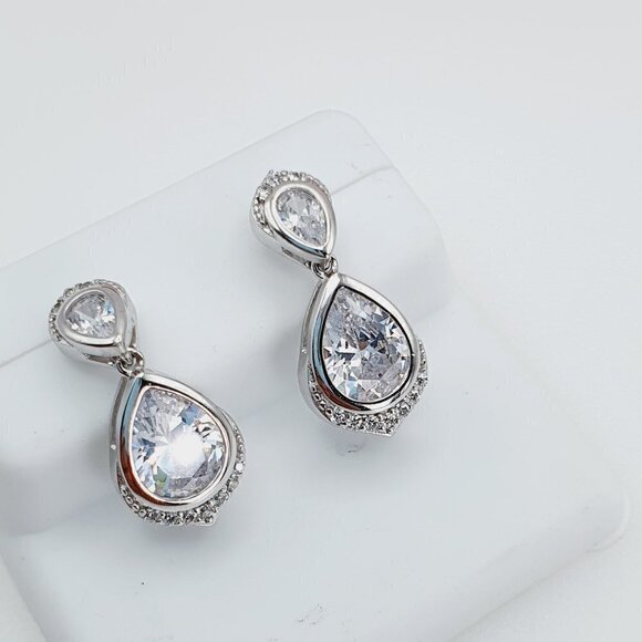 "925 Sterling Silver Cubic Zirconia Earrings, U19254678 - Picture 9 of 11